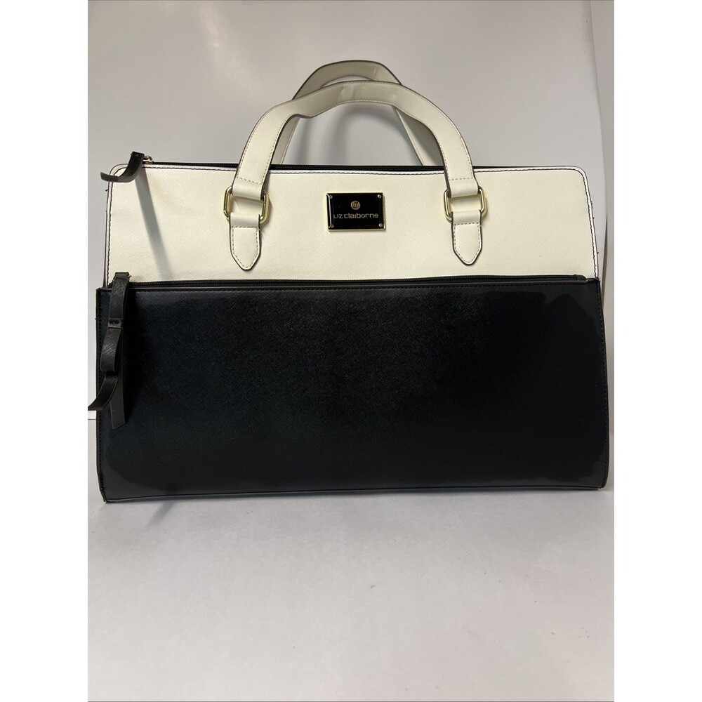 Liz Claiborne Black and White Two-Tone Satchel
